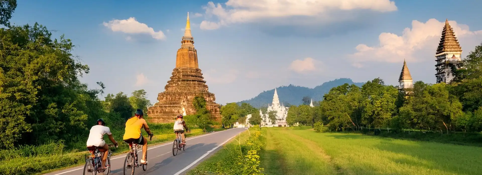 Fietsen en ontspanning bij de waterval