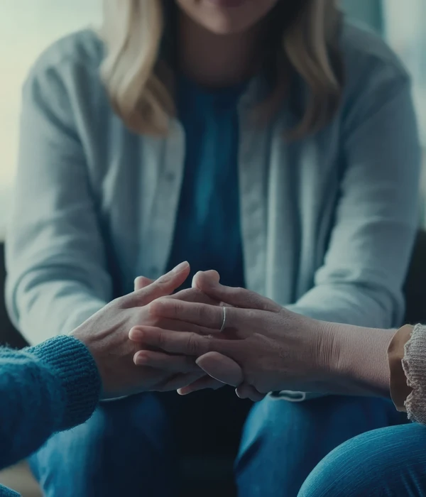 Een gebaar van in elkaar geslagen handen dat steun en vertrouwen biedt.